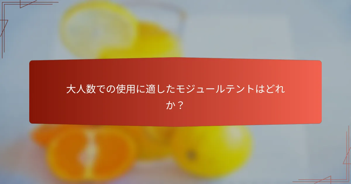 大人数での使用に適したモジュールテントはどれか？