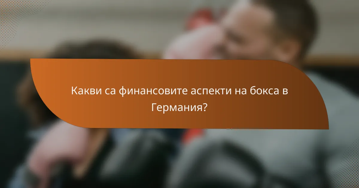 Какви са финансовите аспекти на бокса в Германия?