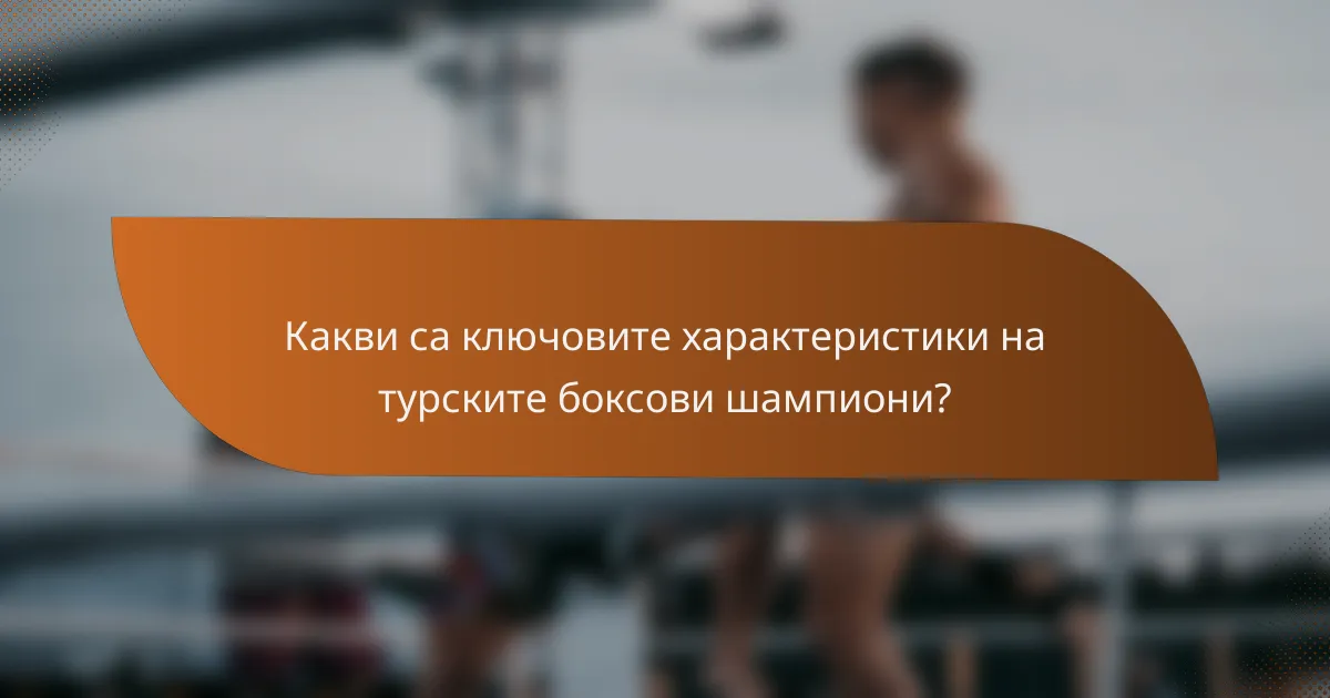Какви са ключовите характеристики на турските боксови шампиони?