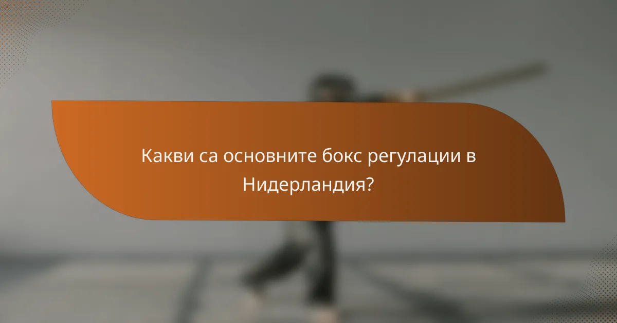 Какви са основните бокс регулации в Нидерландия?