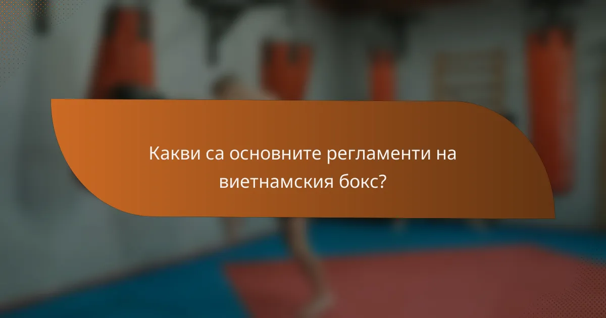 Какви са основните регламенти на виетнамския бокс?