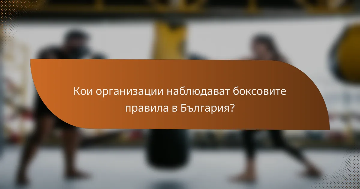 Кои организации наблюдават боксовите правила в България?