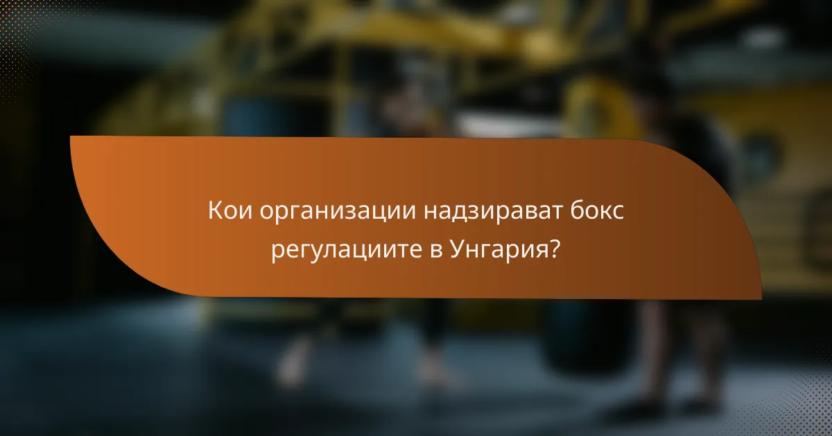 Кои организации надзирават бокс регулациите в Унгария?