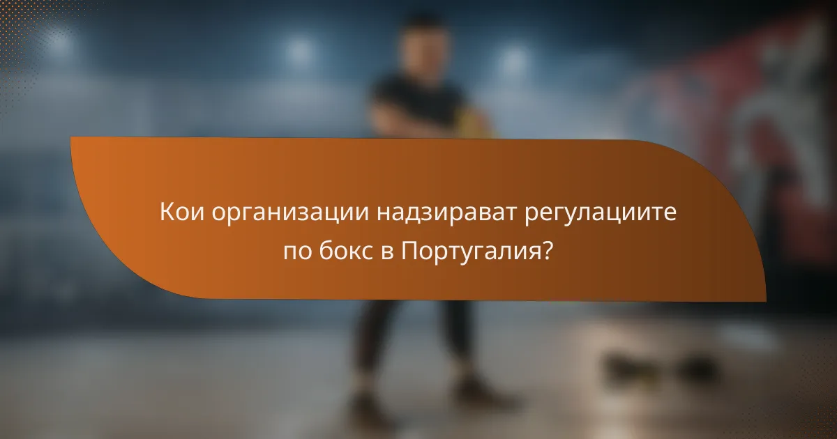 Кои организации надзирават регулациите по бокс в Португалия?