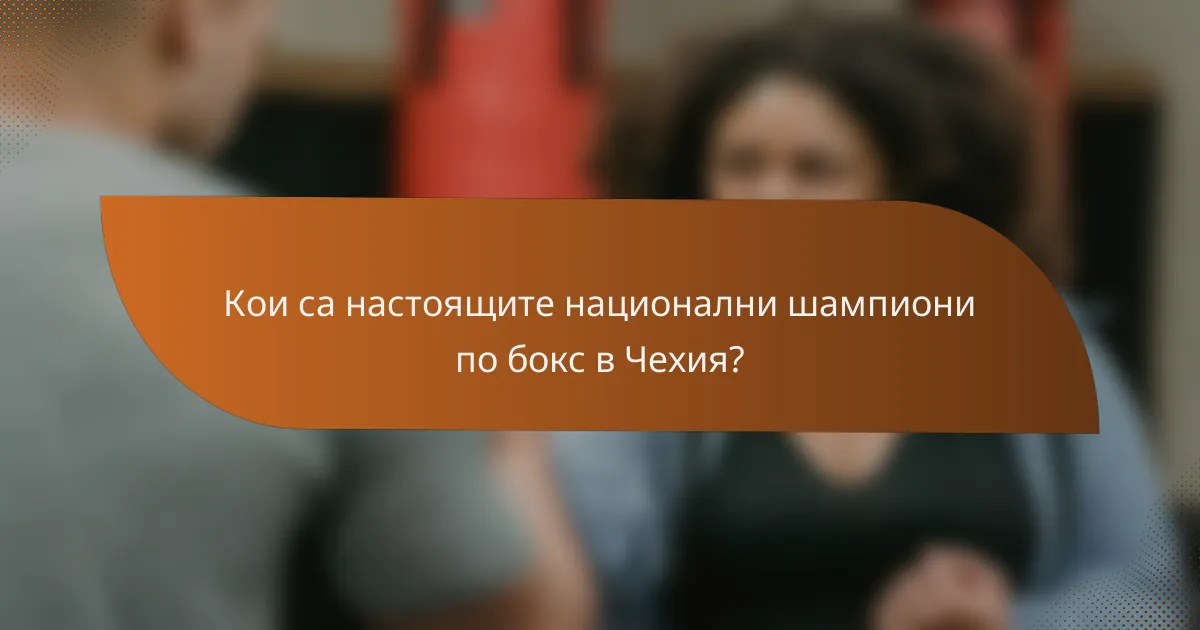 Кои са настоящите национални шампиони по бокс в Чехия?