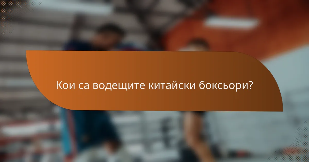 Кои са водещите китайски боксьори?