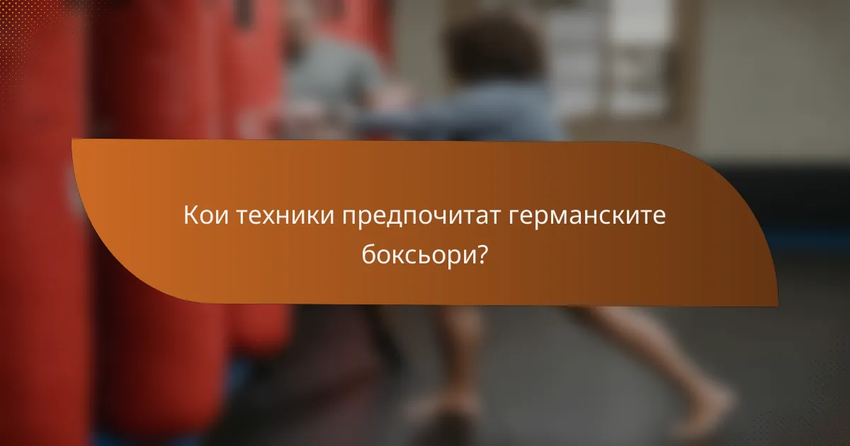 Кои техники предпочитат германските боксьори?