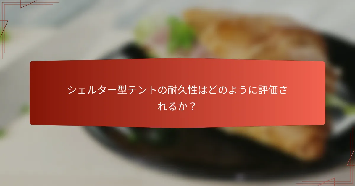 シェルター型テントの耐久性はどのように評価されるか？