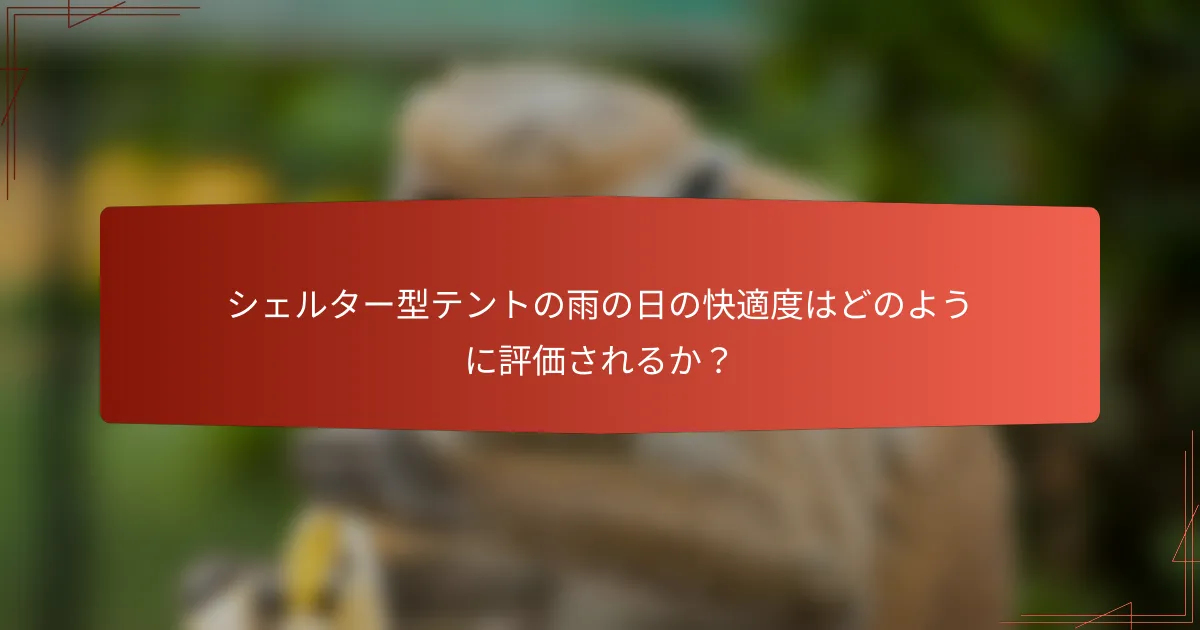 シェルター型テントの雨の日の快適度はどのように評価されるか?