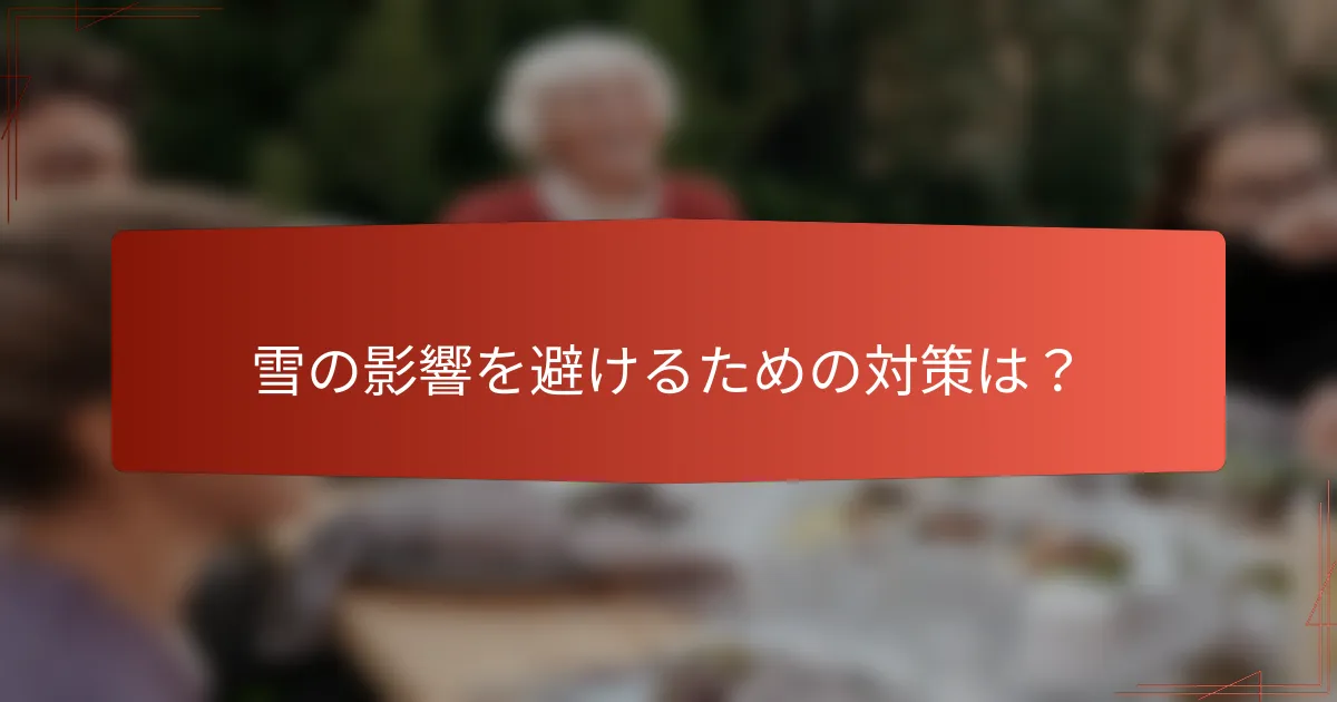 雪の影響を避けるための対策は？